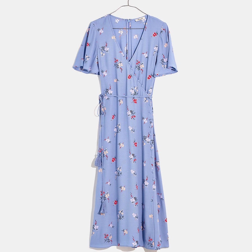 Madewell Button-Wrap Midi Dress in Aloha Floral
